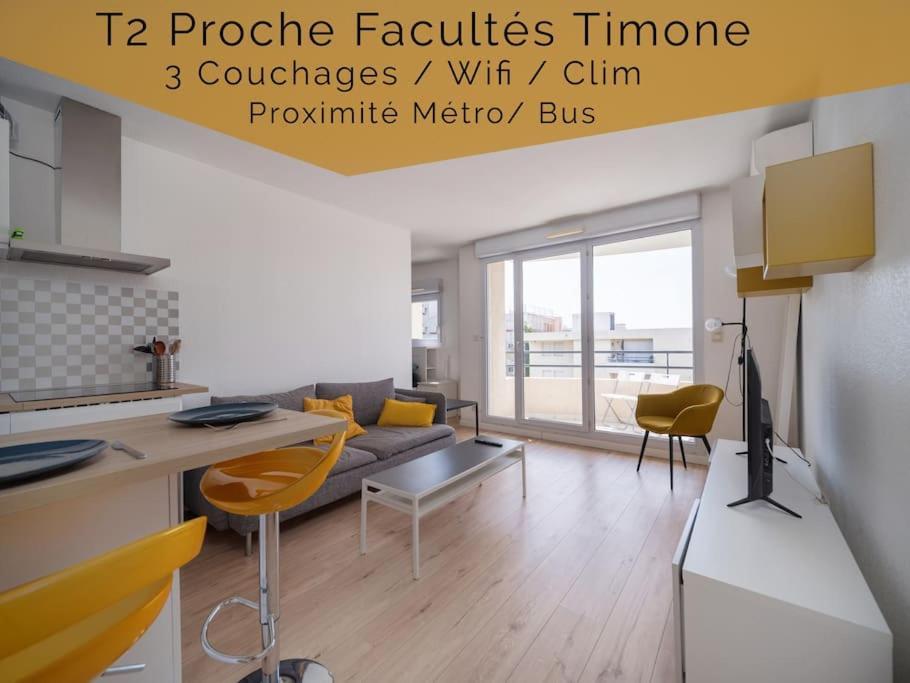 Appartement Tout Equipe Climatise Terrasse Hopital De La Timone Marselha Exterior foto